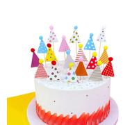 Belegao 20 Picks Cake Topper Colourful, Mini Party Hats Cupcakes Toppers Glitter Muffins Decorations Party Supplies for Birthday, Baby Shower, Wedding, Anniversary, Graduation, Women Men Girls Boys