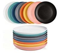 Belegao 8 Pack Plastic Plates Reusable,9 Inch/23cm Round Dinner Plates