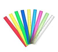 Belegao 9pcs Rulers 30cm/12inch Clear Colored - Plastic Straight Rulers Dual Scales with Centimeters and Inches Metric Shatterproof Measurement Tools for Students, Teachers, School, Office