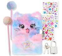 Belegao Secret Diary with Lock for Girls Fluffy Journal with Lock and Keys