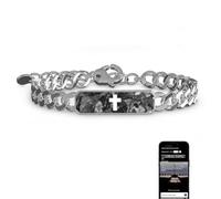 BELELA Bible Verse Bracelet for Men - NFC Tap to Pray & Access Daily Scripture on Phone, Christian Faith Jewelry with Audio & Reflection, Stainless Steel Gift for Husband, Dad, or Friend, Customizable