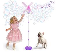 Belemar Windmill Bubble Machine for Kids, Standing Bubble Blower with Lights & Music, 51" Adjustable Height, 130ml Tank & Bubble Solution Included, Outdoor Garden Party Birthday Toy for Boys Girls
