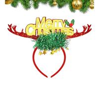 Beleuchtete Weihnachts-Stirnbänder - LED Haarreifen mit Elchgeweih & Glocken | Lustige Frohe Weihnachten Haarreife für Damen, Kinder, Party, Photoshooting, Kostüm & Festliche Deko