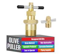 BELEY Olive Puller Olive Remover Tool 15mm & 22mm Olive Puller hexagonal Plumbing Solid Brass Copper Pipes Fitting Not Damage Brass Nut
