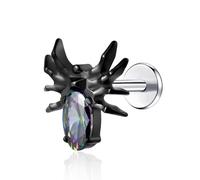 BelezaDosas G23 Titanium Labret Studs Threadless Push-in CZ Press Fit 16G 6mm 8mm 10mm Lip Cluster Tragus Helix Medusa Cartilage Push Back Piercing Jewelry for Men Women, S, Metal, cubic zirconia