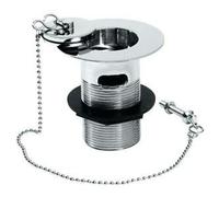 Belfast 1 1/2" Sink Waste Slotted with Chrome Metal Plug & Chain - 85mm Tail