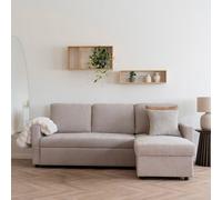 Belfast Chaise Longue Pull Out Sofa Bed - Sand Fabric