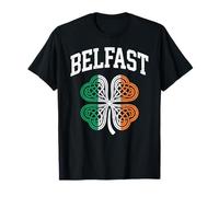 Belfast St Patricks Day Celtic Knot Shamrock Distressed T-Shirt