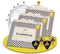 BELFORT® Classical Guitar Strings, Nylon and Silver, Acoustic Guitar (Set of 3) Including 4 Picks + Extra High E String for Concert Guitars (Guitar Strings)