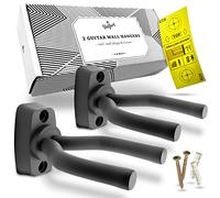 BELFORT® Wall Mount for Guitar [Pack of 2] + Guitar School - Premium Mount for Western Guitar, Acoustic Guitar, Classical Guitar, Electric Guitar, Banjo & Ukulele