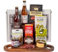 Belgian Beer and Cheese Snack Box in a Hamper House Box | Two bottles of Belgian Beer, a Cheese Truckle and a bevy of savoury snacks for a proper beer and cheese night in