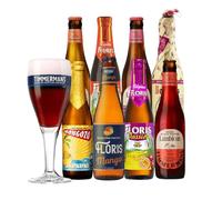 Belgian Fruit Flavoured Craft Beer Case Gift Set with TImmermans Glass (8 Pack)