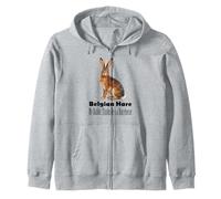 Belgian Hare My Rabbit Thinks He Is A Racehorse Zip Hoodie