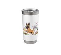 Belgian Malinois Bunny Easter Egg Kid Mens Womens Easter Day Stainless Steel Insulated Tumbler