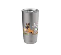 Belgian Malinois Bunny Easter Egg Kid Mens Womens Easter Day Stainless Steel Insulated Tumbler
