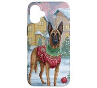 Belgian Malinois Christmas Holiday Dog Design Case for iPhone 16 Plus
