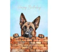 Belgian Malinois Dog Art Birthday Card