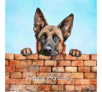 Belgian Malinois Dog Art Square Birthday Card