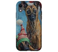 Belgian Malinois Dog Christmas Snow Holiday Art Case for iPhone XR