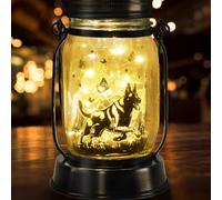 Belgian Malinois Dog Gifts for Women/Men Belgian Malinois Solar Lanterns Birthday Dog Lovers Lantern Pet Loss Dog Memorial Lights Solar Garden Decoration for Yard, Patio,Backyard,Porch Torches Light