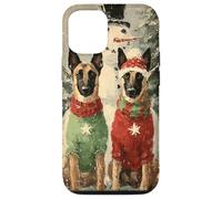 Belgian Malinois Dogs Christmas Snowman Holiday Art Case for iPhone 12/12 Pro