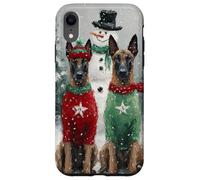 Belgian Malinois Dogs Christmas Snowman Holiday Art Case for iPhone XR