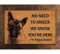 Belgian Malinois Doormat,Belgian Malinois Mat,No Need to Knock Belgian Malinois Shepherd Doormat,Welcome Dog Breed Mat Belgian Shepherd 24 x 16 Inch, Picture19
