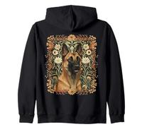 Belgian Malinois Elegant Vintage Working Dog Portrait Zip Hoodie