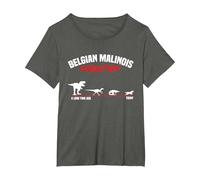 Belgian Malinois Evolution Belgian Shepherd Malinois T-Shirt, Women's Plus, Asphalt Grey, 4X