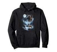 Belgian Malinois Howling to the Moon Retro 90's Dog Pullover Hoodie