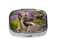 Belgian Malinois Pets Dogs Belgian Malinois,Meta Pill Box 2 Compartment Medicine Case,Portable Organizer