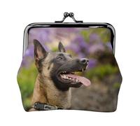 Belgian Malinois Pets Dogs Belgian Malinois, PU Leather Coin Purse, Small Wallets, Change Pouch with Kiss Lock Clasp Buckle, Change Purse