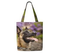Belgian Malinois Pets Dogs Belgian Malinois,Reusable Grocery Bags Shopping Tote Bags Large Capacity Canvas Shoulder bag