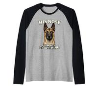 Belgian Malinois Working Dog Lover Design Raglan Baseball Tee
