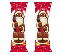 Belgian Milk Chocolate Santa Figure with Decorations - Hollow Father Xmas - 2 x 125g