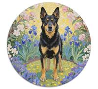 Belgian Shepherd 1000 Pieces Round Puzzle For Adults And Kids Cute Dog Jigsaw Puzzle Creative Unique Challenge Games Impossible Hard Difficult Challenging Puzzles 1000pcs (67.5x67.5cm)