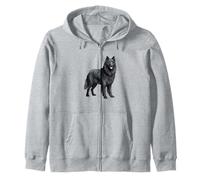 Belgian Shepherd Dog Detailed Drawing, Canine Art Zip Hoodie