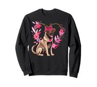 Belgian Shepherd Dog Valentine's Day Floral Heart Design Sweatshirt