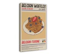 Belgian Waffle Print - Vintage Kitchen Decor Canvas Poster Bedroom Decor Landscape Office Room Decor Gift 20x30inch(50x75cm)