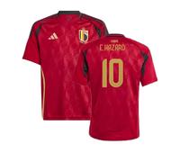 Belgium 2024-2025 Home Shirt E.Hazard 10 in Red | Size: Medium Belgium Red Medium