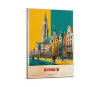 Belgium Antwerp Vintage Travel Poster Art Canvas Painting Decor Wall Print Photo Home Modern Decoratives 16x24inch(40x60cm)