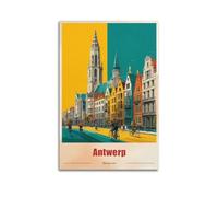 Belgium Antwerp Vintage Travel Poster Artworks Canvas Room Aesthetic Wall Art Prints Home Modern Decor 24x36inch(60x90cm)
