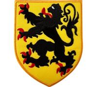 Belgium Coat of Arms Patch Iron Sew On Dutch Flanders Leo Lion Embroidered Badge