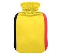 Belgium Flag Hot-Water Bottle with Soft Cover, 1L Hot Compresses for The Body for Pain Relief