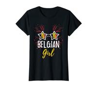Belgium Flag Sunglasses Belgian Girl T-Shirt