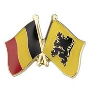 Belgium & Flanders Friendship Flag Metal Pin Badge