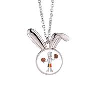 belgium football sports Rabbit Necklace Pendant Bunny Animal Jewelry Gift
