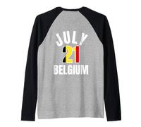 Belgium July 21 Belgian National Day Belgium Independence Raglan Baseball Tee