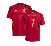 Belgium Junior 2024 - 2025 Home Shirt - De Bruyne 7 in Red | Size: 13-14 Years Belgium Red 13-14 Years