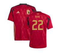 Belgium Junior 2024 - 2025 Home Shirt - Doku 22 in Red | Size: 9-10 Years Belgium Red 9-10 Years